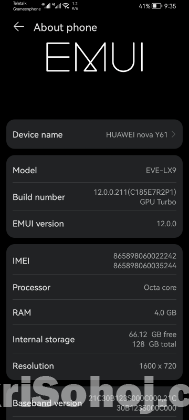 Huawei nove Y61